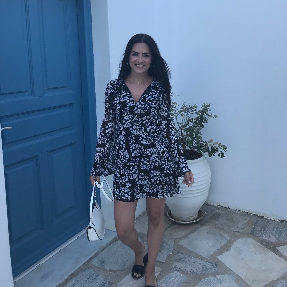 Black/Blue Floral Summer Dress - Picture 7 of 7